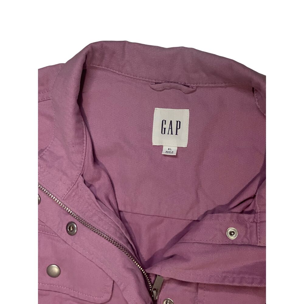 GAP Lilac Utility Jacket - Button Front Shirt Jacket with Pockets - Picture 6 of 10